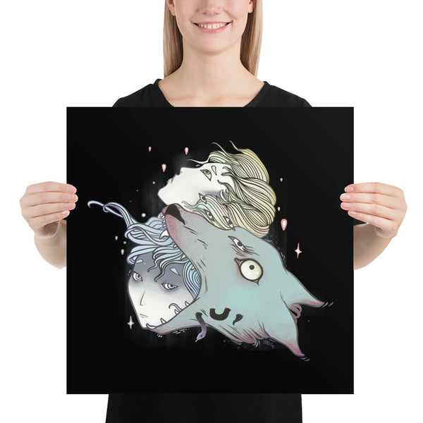 Wolf & Girls, Matte Art Print Poster