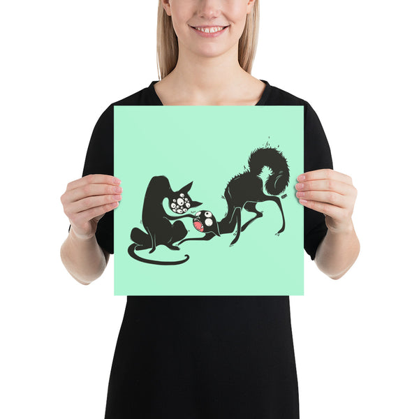 Two Strange Cats, Matte Art Print Poster
