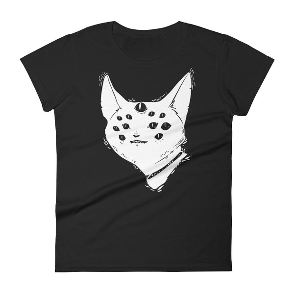 Spider Cat, Black, Ladies T-Shirt
