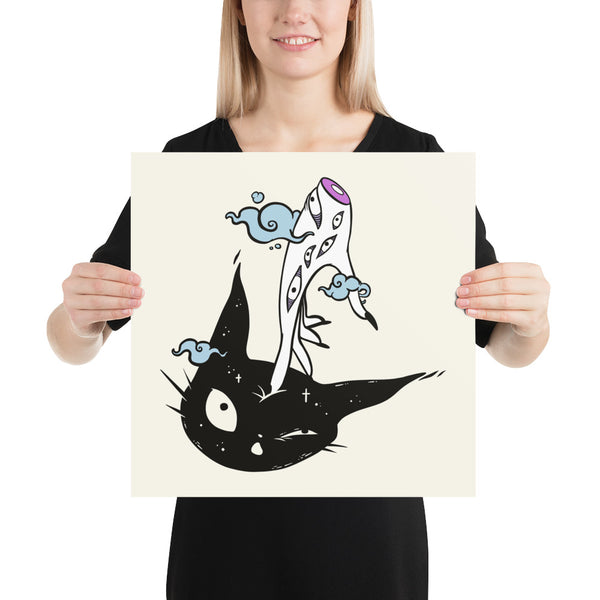 Witch Hand And Cat, Matte Art Print Poster