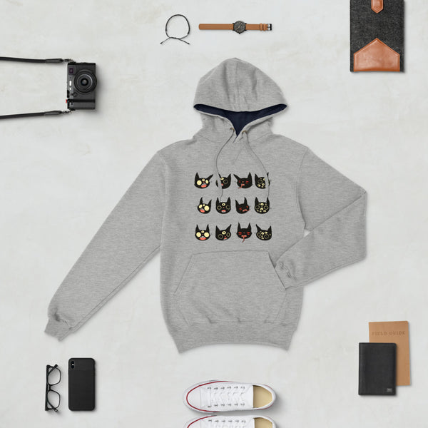 Weird Cats, Hoodie, Gray Light Steel
