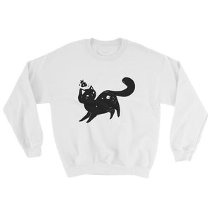Space Cat, Unisex Sweatshirt, White Or Gray