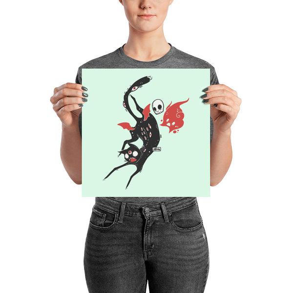 Kuro Black Cat Matte Art Print Poster