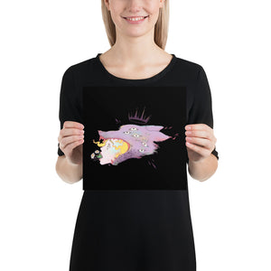Girl And Wolf King, Matte Art Print Poster