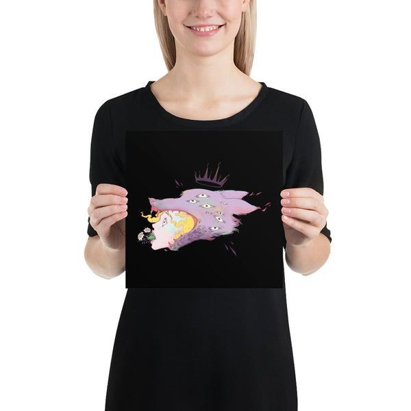 Girl And Wolf King, Matte Art Print Poster