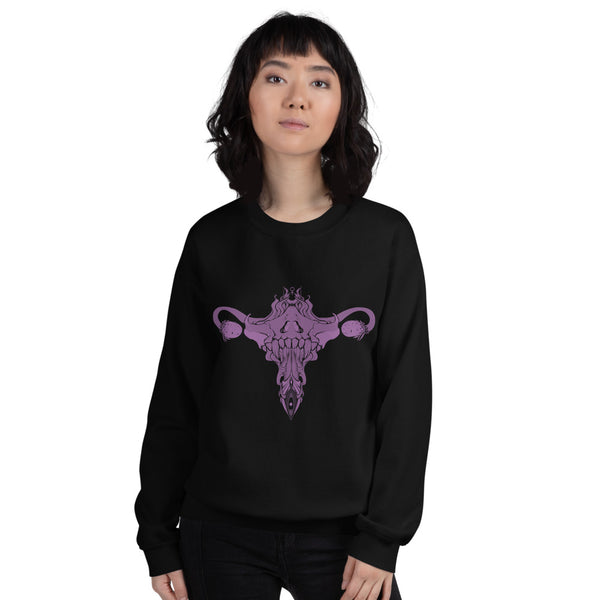 Death Metal Uterus, Unisex Sweatshirt, Black