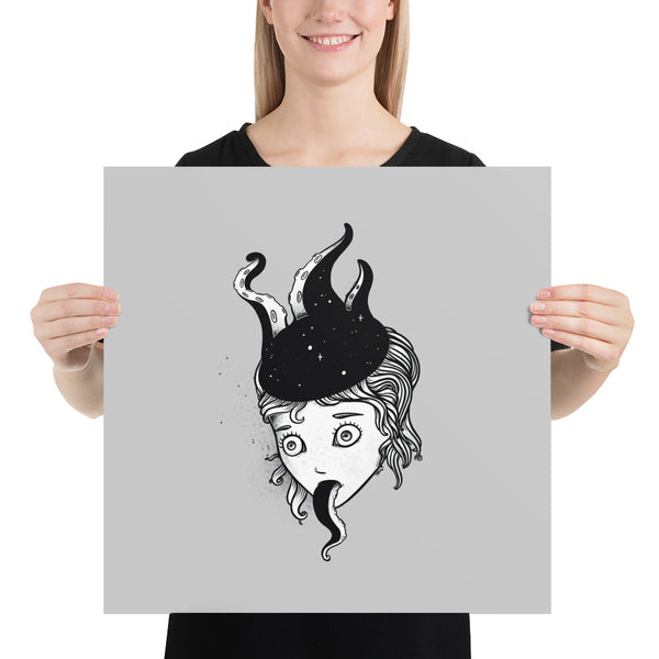 Octopus Girl, Matte Art Print Poster