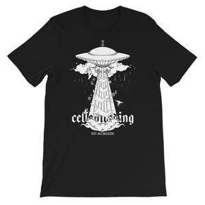 UFO & Cats, Unisex T-Shirt, Black
