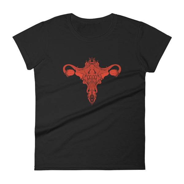Death Metal Uterus, Ladies T-Shirt, Black