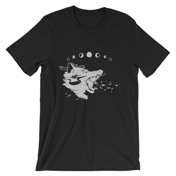 Wolf And Eyes Unisex T-Shirt, Black