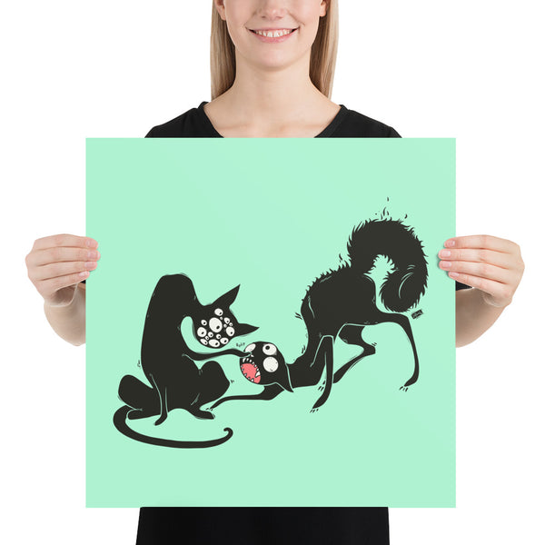 Two Strange Cats, Matte Art Print Poster