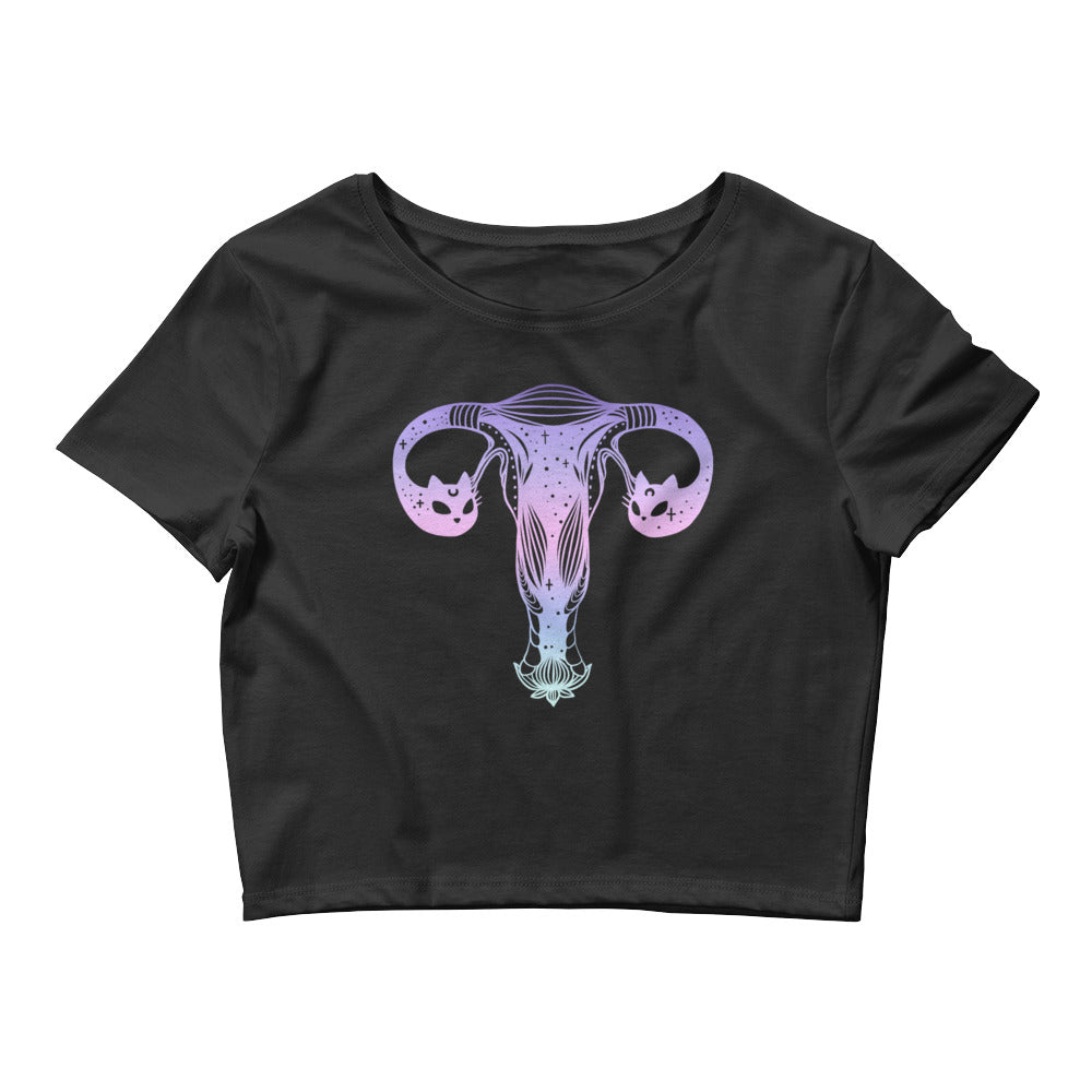 Uterus Ovaries With Cats, Women’s Crop Top