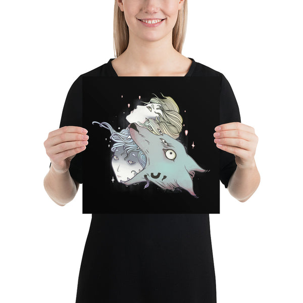 Wolf & Girls, Matte Art Print Poster