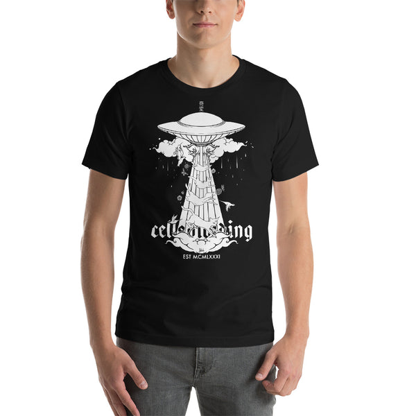 UFO & Cats, Unisex T-Shirt, Black