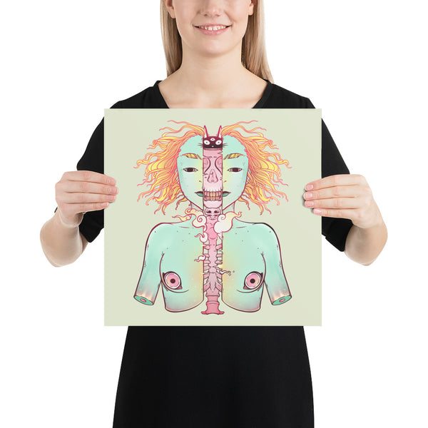 Skeleton Girl, Matte Art Print Poster