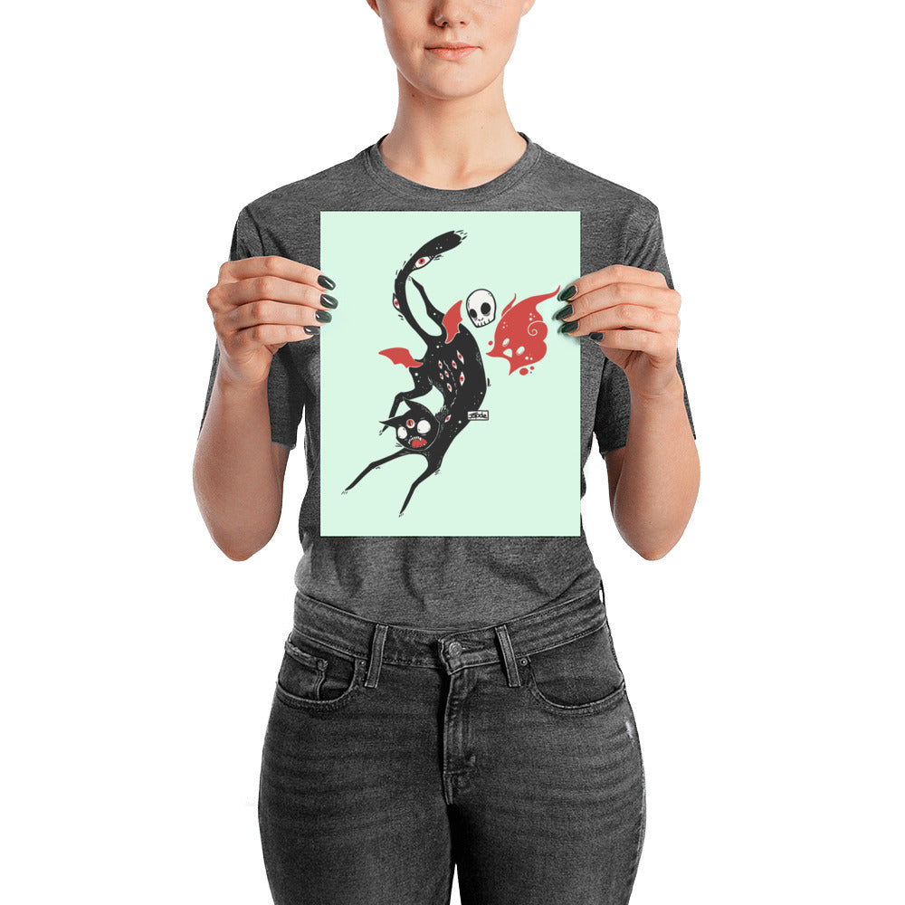 Kuro Black Cat Matte Art Print Poster