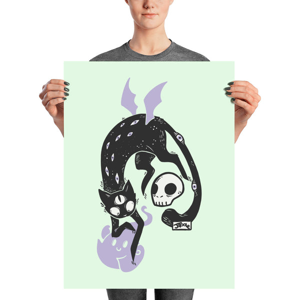 Kuro Black Cat Matte Art Print Poster
