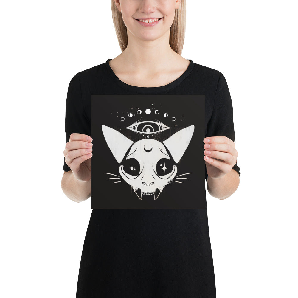 Cat Skull, Matte Art Print Poster