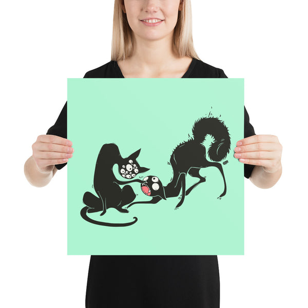 Two Strange Cats, Matte Art Print Poster