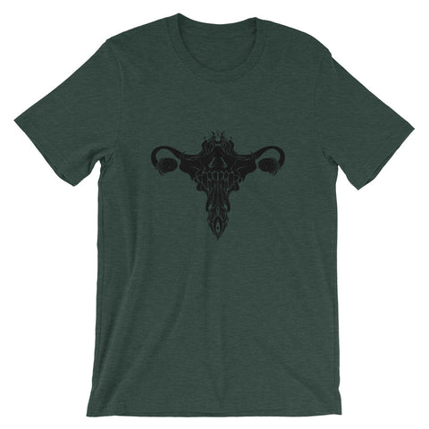 Death Metal Uterus, Unisex T-Shirt, Heather Forest