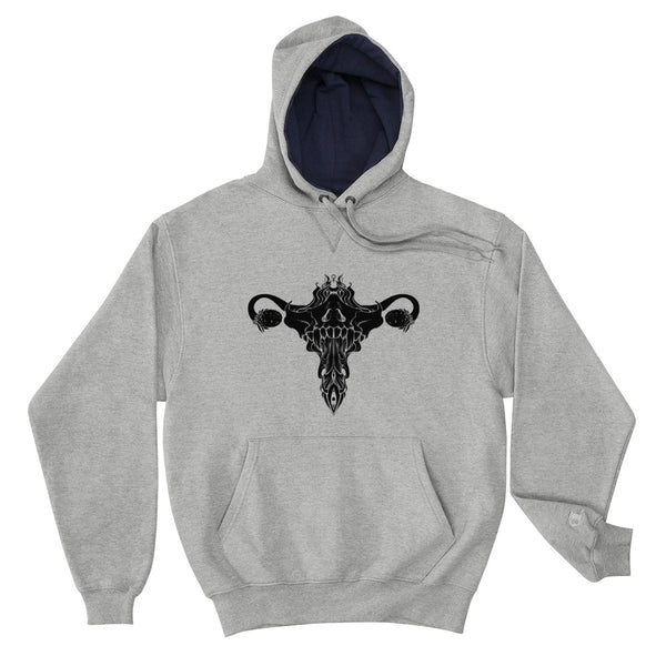 Death Metal Uterus, Hoodie, Gray Light Steel