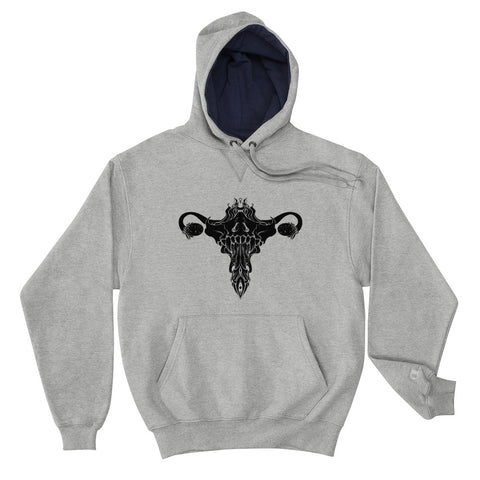 Death Metal Uterus, Hoodie, Gray Light Steel