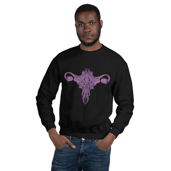 Death Metal Uterus, Unisex Sweatshirt, Black