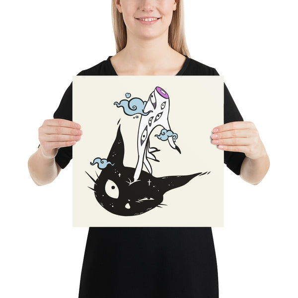 Witch Hand And Cat, Matte Art Print Poster