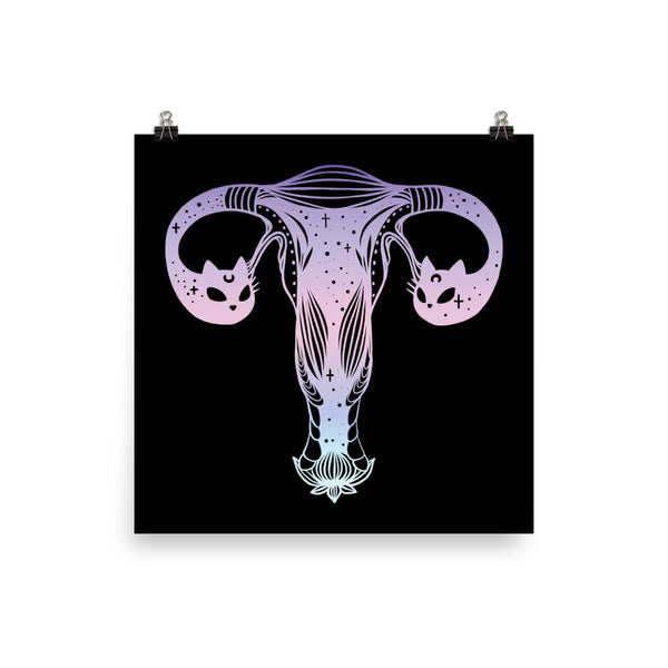 Cat Head Uterus Matte Art Print Poster