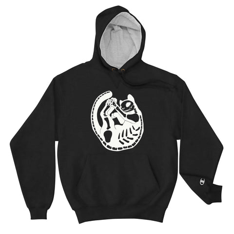 Skeleton Cat, Hoodie, Black