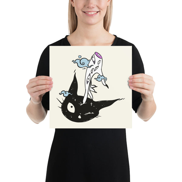 Witch Hand And Cat, Matte Art Print Poster