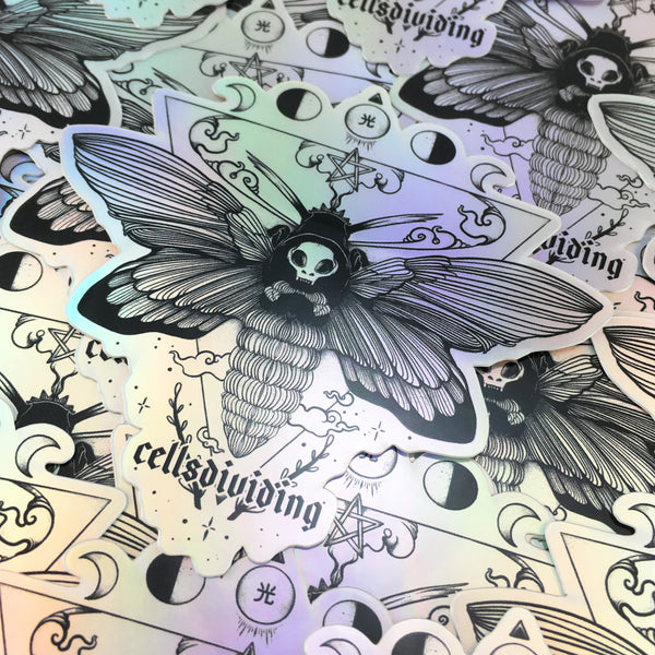 Death Head Moth, Holographic Sticker