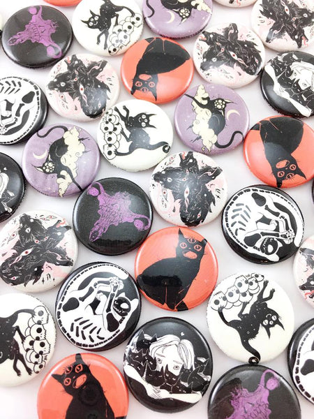 Death Metal Uterus, Purple, 1-Inch Pin Button