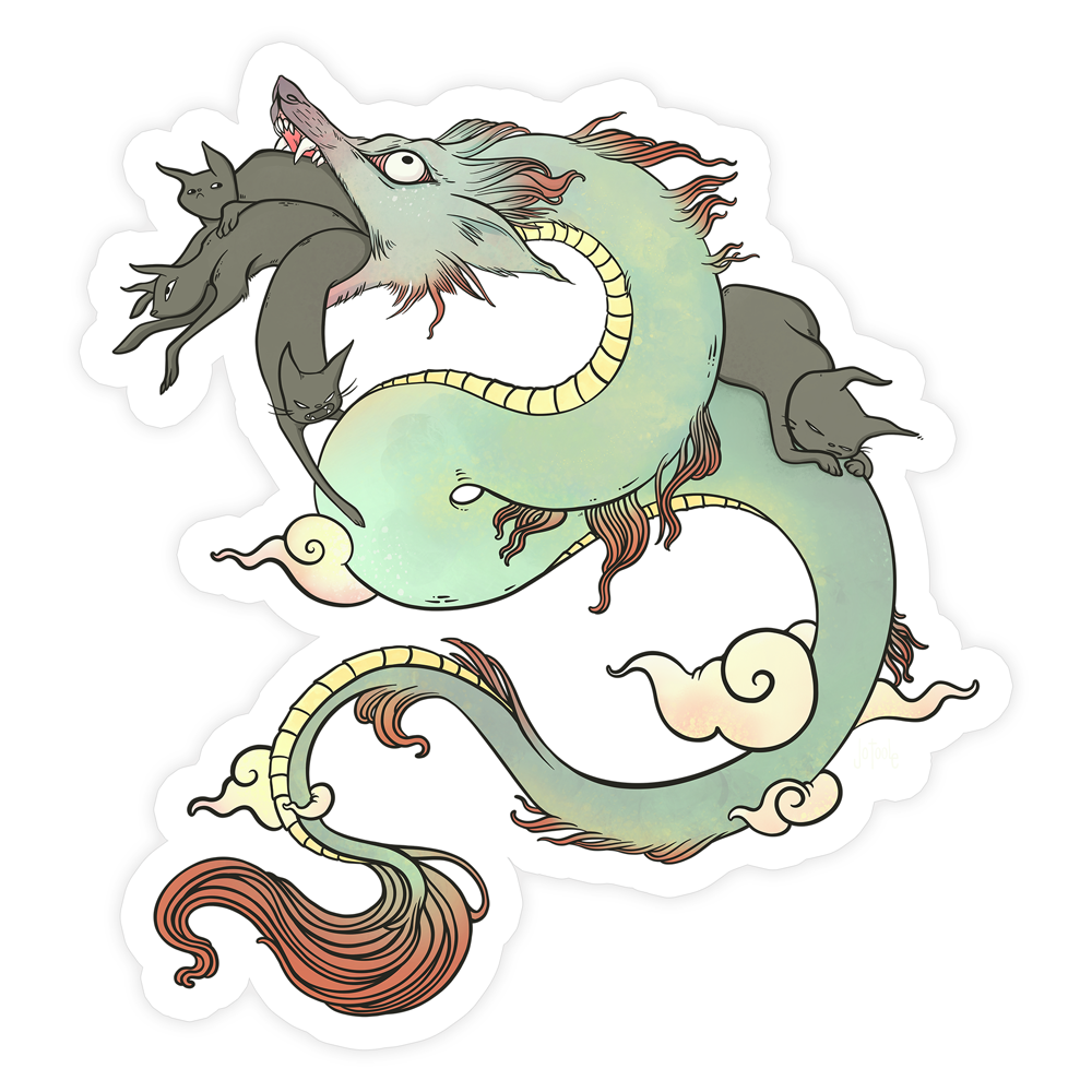 Dragon & Cats, Sticker