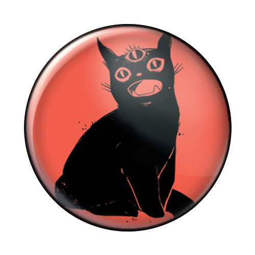 Third Eye Cat, Red, 1-Inch Pin Button