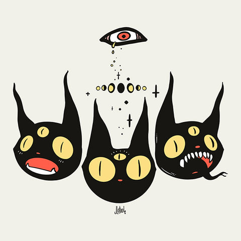 Three Cats, Matte Art Print Poster