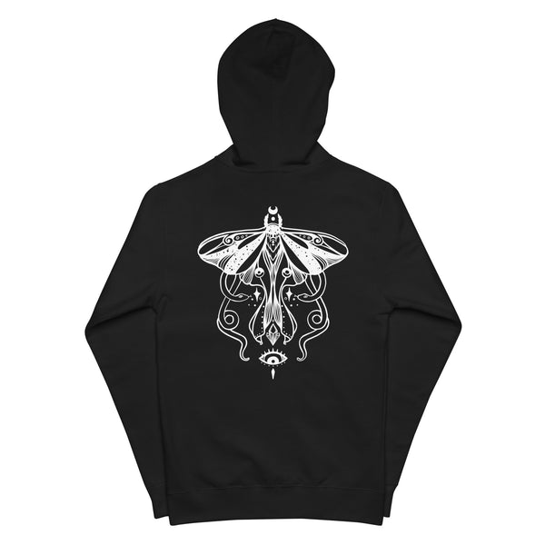 Luna Moth, Unisex Fleece Zip-Up Hoodie