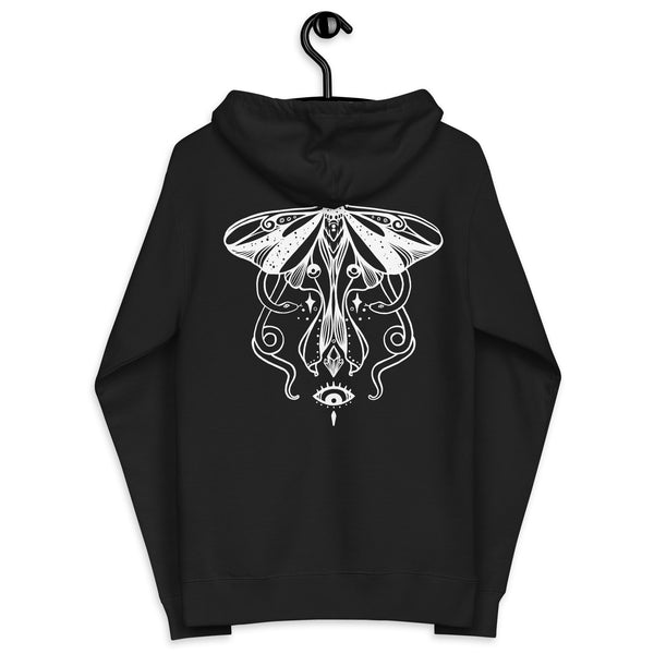 Luna Moth, Unisex Fleece Zip-Up Hoodie