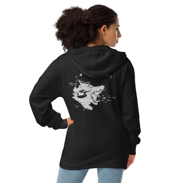 Wolf, Unisex Fleece Zip-Up Hoodie