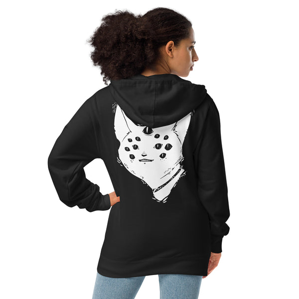 Spider Cat, Unisex Fleece Zip-Up Hoodie