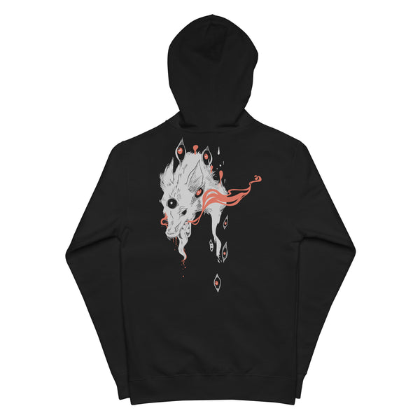 Wolf And Eyes, Unisex Fleece Zip-Up Hoodie