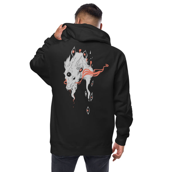 Wolf And Eyes, Unisex Fleece Zip-Up Hoodie