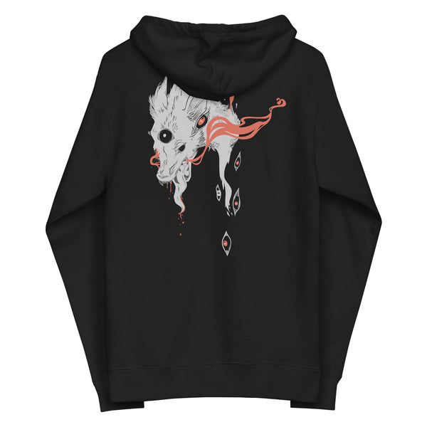 Wolf And Eyes, Unisex Fleece Zip-Up Hoodie