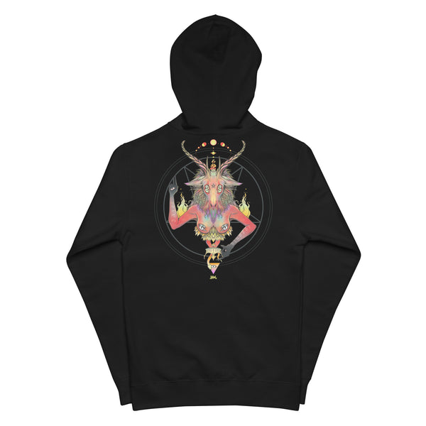 Baphomet, Unisex Fleece Zip-Up Hoodie