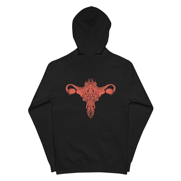 Death Metal Uterus, Unisex Fleece Zip-Up Hoodie