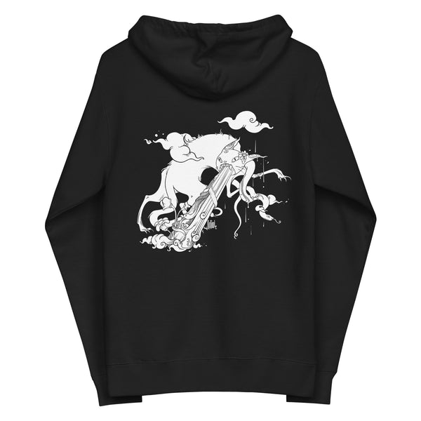 Cat With Snake, Unisex Fleece Zip-Up Hoodie