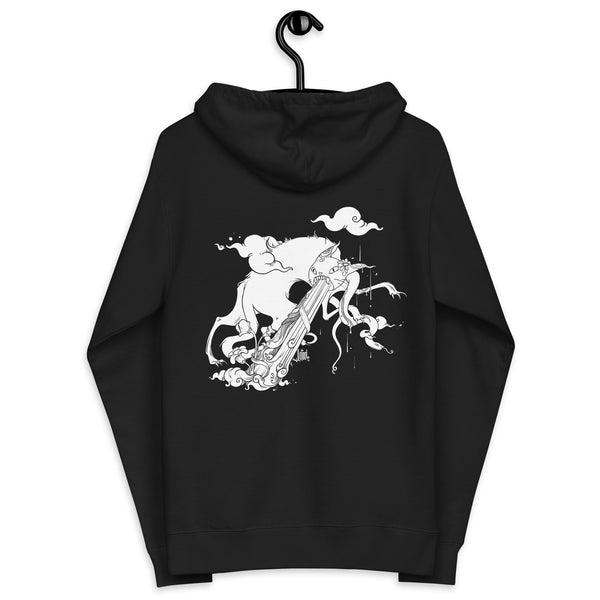 Cat With Snake, Unisex Fleece Zip-Up Hoodie