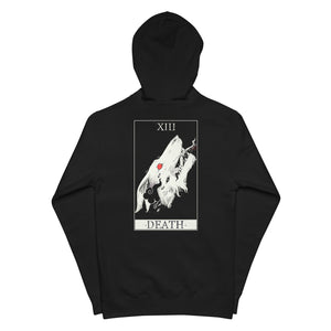 Wolf Tarot Card, Unisex Fleece Zip-Up Hoodie