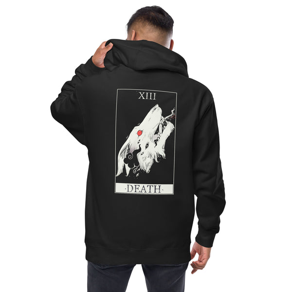 Wolf Tarot Card, Unisex Fleece Zip-Up Hoodie