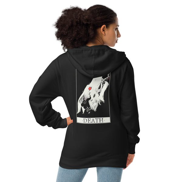 Wolf Tarot Card, Unisex Fleece Zip-Up Hoodie